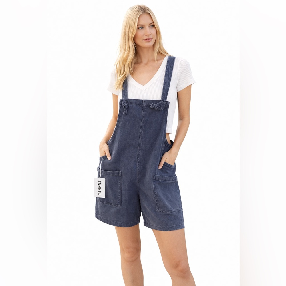 Zenana‎ Denim Overall Shorts